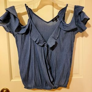Cute blue off shoulder top